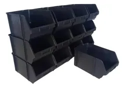 Comprar Kit 36 Caixa Box Gaveteiro Industria Bin Preta N5 12x15x23cm no Mercado Livre