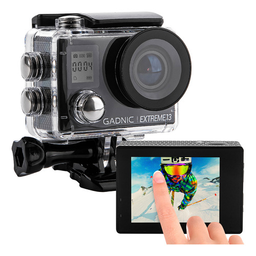 Imagen 1 de 10 de Camara Para Deportes Gadnic 4k Pantalla Touch Sumergible 30m