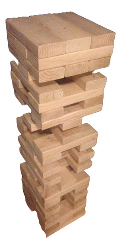 Torre Gigante De Equilibrio De Madera Premium Color Natural