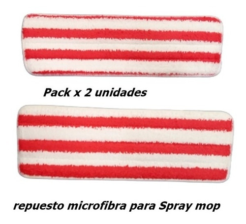 Imagen 3 de 6 de Repuesto Microfibra Para Mopa Spray Mop 40x14 Cm X 2 Unidad