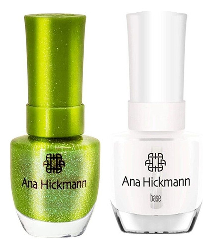 Kit Esmalte Glitter Periquito Verde + Base Ana Hickmann