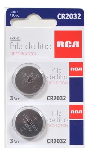 Pilas Bateria Reloj Litio Rca Cr2032 3v Paquete 5