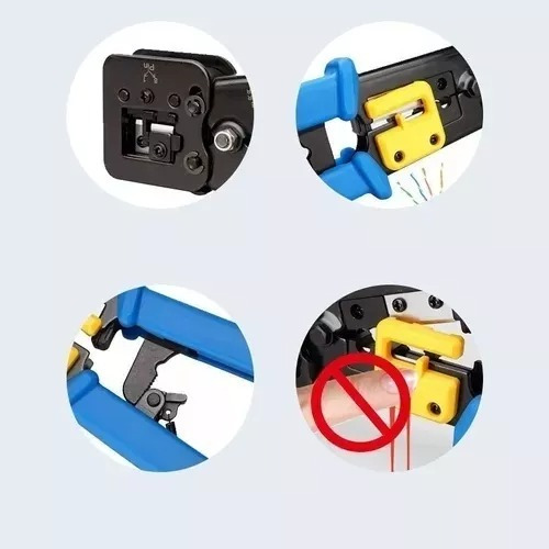 Crimpeadora Ez Rj45 +50 Conectores Cat6 Prensa Anticorte