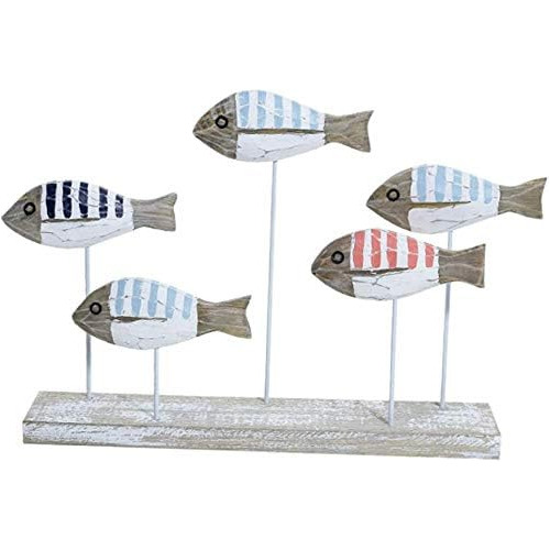 Decoración De Peces De Madera Tallada Mano Tema Náuti...