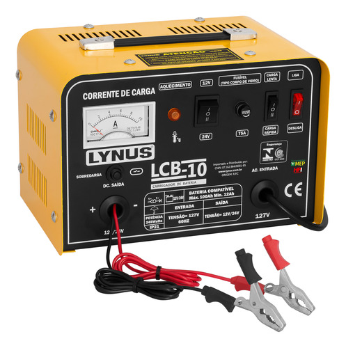 Carregador De Bateria Lynus  Modelo Lcb-10 220v