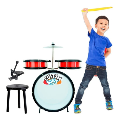 Bateria Musical Infantil Custom Sound Kids Ckdm3 Completa