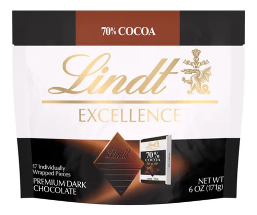 Bolsa Lindt Chocolate 70% Cacao Mini 171g (3 Bolsas)