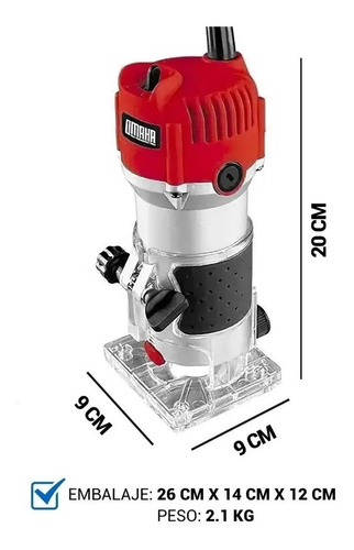 Fresadora Router 530w Rebajadora Tupi Omaha Enc 1/4'' C/guia
