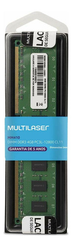 Memoria RAM color verde 4GB 1 Multilaser MM410