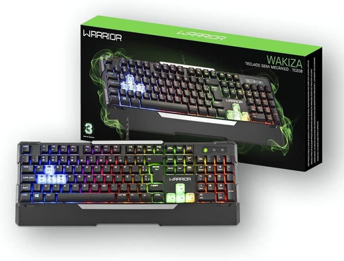 Imagen 2 de 4 de Teclado Gamer Warrior - Wakiza Semi Mecánico - Tc208