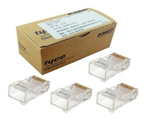 Conector Rj45 Utp Cat5e Redes Por Caja De 100 Unidades 