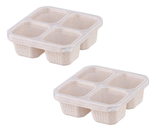 Recipientes Reutilizables Bento Box De 4 Compartimentos Para