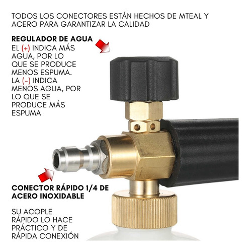 Imagen 4 de 9 de Pistola Foam Lance Para Hidrolavadoras + Foam Cleaner Por 1l