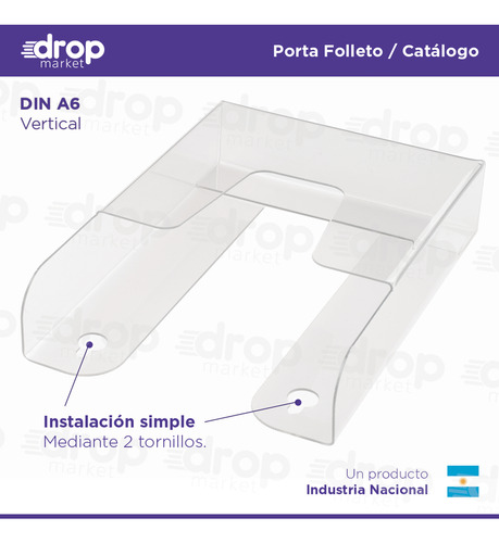 Imagen 4 de 10 de Porta Folletos Hojas A6 10x15cm Tipo Acrílico Pared X10u