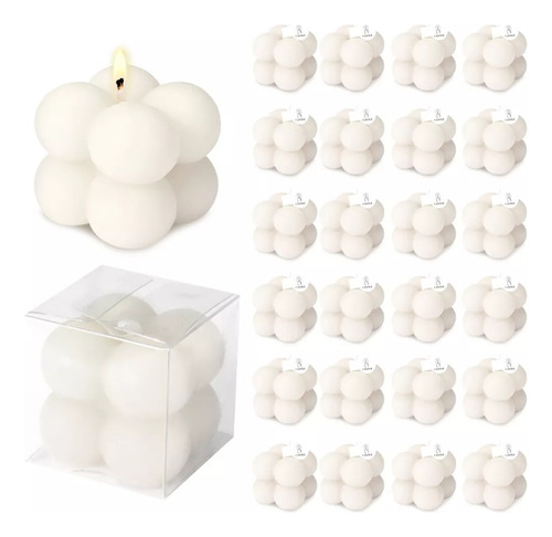 Pack De 30 Velas Aromáticas Burbuja Candel Cal Blanco Burbuja Aromática Otros