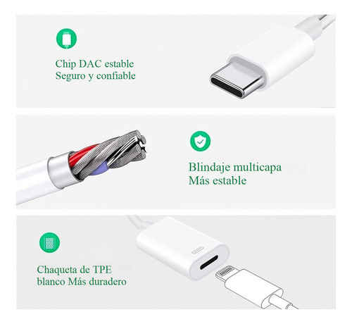 Adaptador Audifonos Lightning A Type C