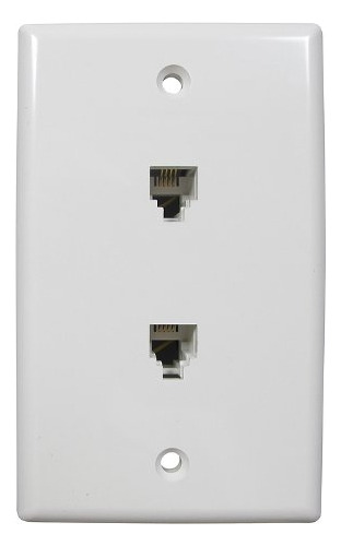 Flush Mount Duplex Pared Lisa Jack 4 conductor 6 posicion