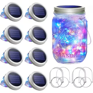 Solar Mason Jar Lights [updated], 8 Pack 20 Led Waterpr...