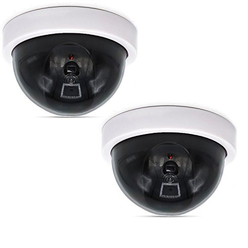 Wali Dummy Fake Security Cámara Cctv Dome Con Luz Led Roja