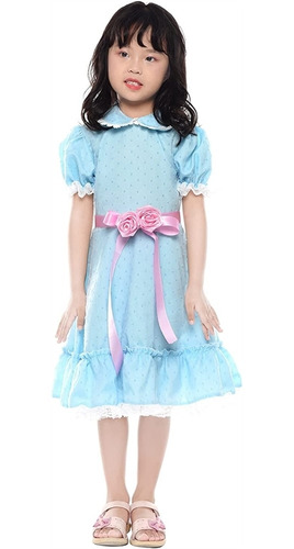 Disfraces De Manga Abombada Vestido De Niña Talla Xl Azul