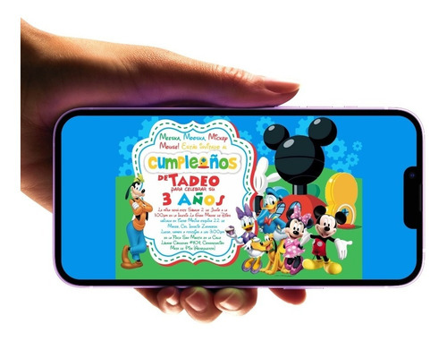 Invitación Digital La Casa De Mickey Mouse 3 Años Imprimible