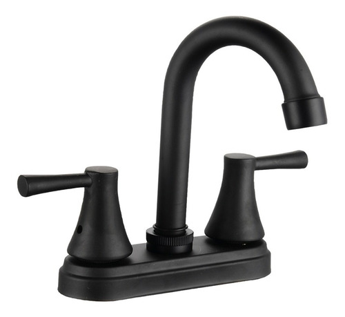 Imagen 4 de 5 de 2 Llaves Fregadero Cocina Y Lavabo Baño Negro Mate Cisne