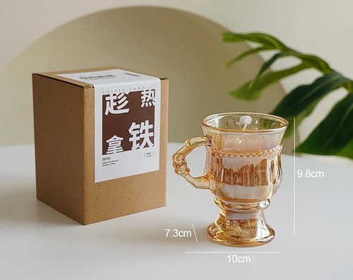 Vela Perfumada Con Tazas De Café En Vidrio Con Soporte Y Man
