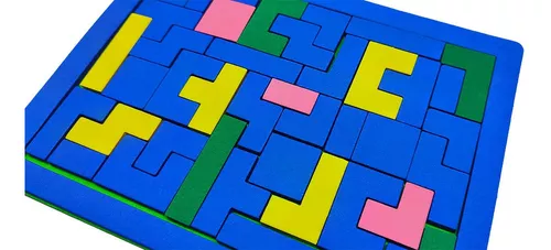 5 Quebra Cabeça Tetris Jogo Didatico Eva Crianças Adultos