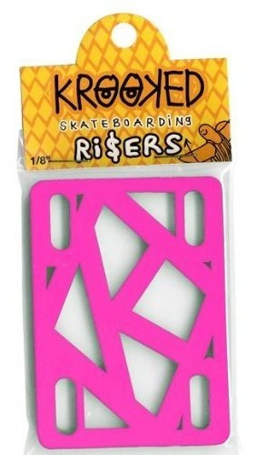 Elevador Krooked Tabla Skate (1 8 Color Rosa Riser Pads