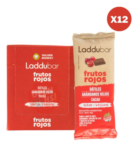 Barra Laddubar Frutos Rojos 30g - Caja X 12un