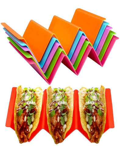 Juego De 6 Soportes Para Tacos Coloridos De Ginkgo, Platos D