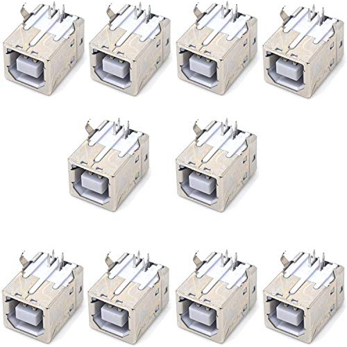 Willwin 10pcs Usb Hembra Type-b Jack 4-pin 90grados Pcb Dip 