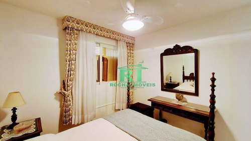 Imagem 9 de 19 de Apartamento Na Praia, Vista Para O Mar, Sacada, 2 Dormitórios + Dependência De Empregada, 1 Vaga De Garagem, Pitangueiras, Guarujá/sp - Ap5529