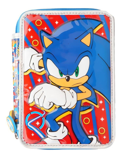 Cartuchera Escolar Sonic Team Knuckles Color Azul Azul