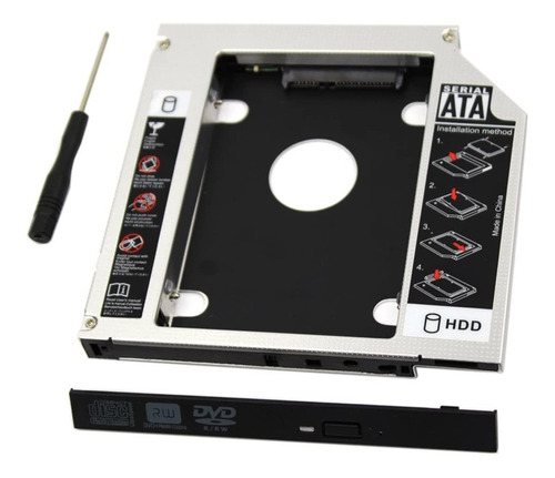 Caddy Para Disco Sata En Cd/dvd Drive 9.5mm