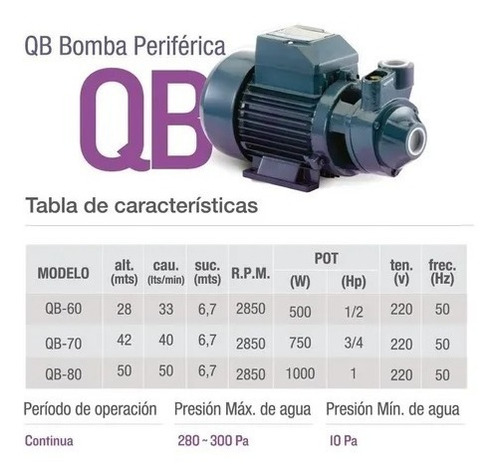 Imagen 4 de 10 de Bomba De Agua Periferica 0,5hp 375w Con Flotante Pluvuis