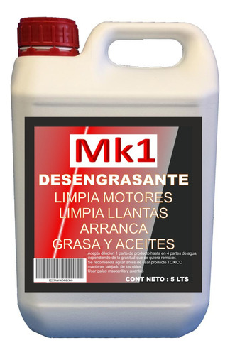 Desengrasante De Motores Limpia Llantas Limpia Hornos 5 Lts