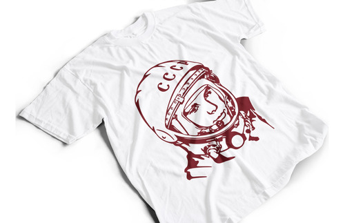 Camiseta Algodón Adulto Estampado De Cosmonauta Yuri Gagarin