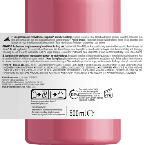 Imagen 7 de 7 de Acondicionador Renovador Largos 500ml L'oréal Professionnel