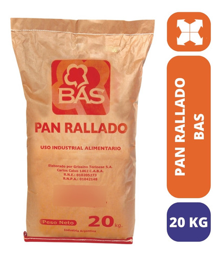 Pan Rallado Industrial X 20 Kg Bas