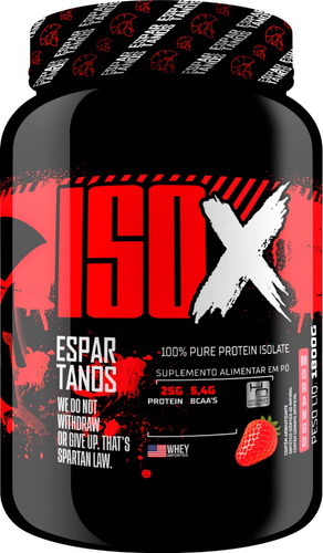 Proteína Iso X Protein 100% pura, 1800 g - Espartanos Sabor Morango