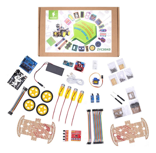 Kit Carro 4wd Robot Seguidor De Línea Y Evasor De Obstáculos