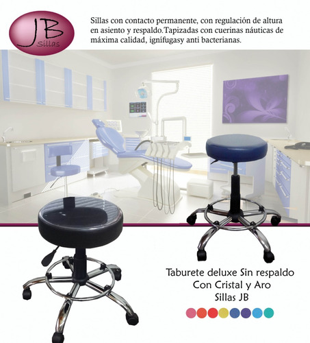 Taburete Dental Y Tattoo Con Aro Y Cristal