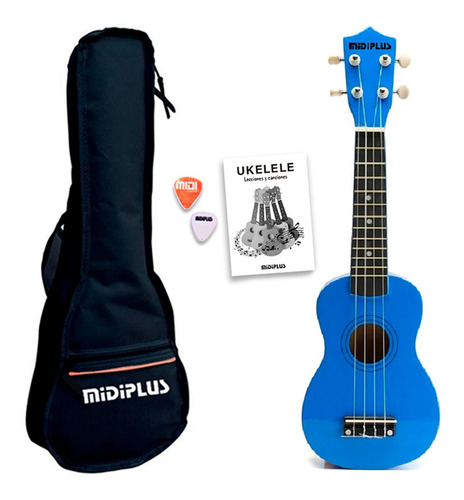Ukelele Soprano Midiplus Madera Varios Colores + Funda