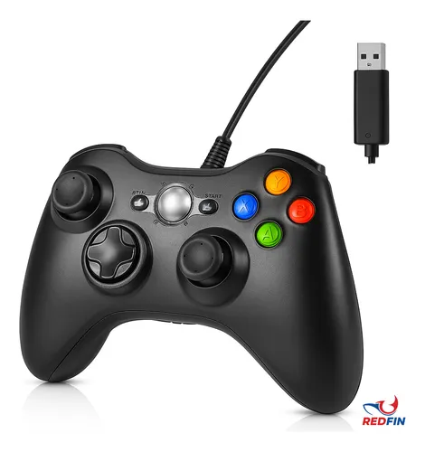 Controle Com Fio Compatível Com Xbox Pc Cor Preto Console Conexão...