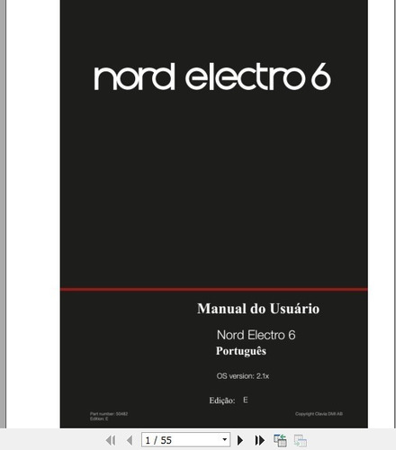 Imagem 1 de 1 de Manual Em Português Do Teclado Nord Electro 6