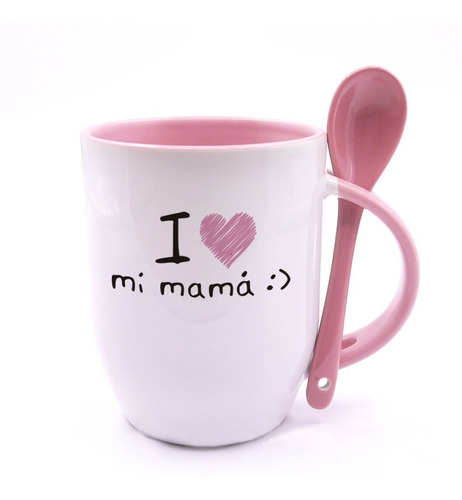 Taza Personalizada Cuchara Rosa Regalo Mama 10 De Mayo Ceram