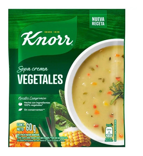 Sopa Crema Knorr De Vegetales X 60 Gr