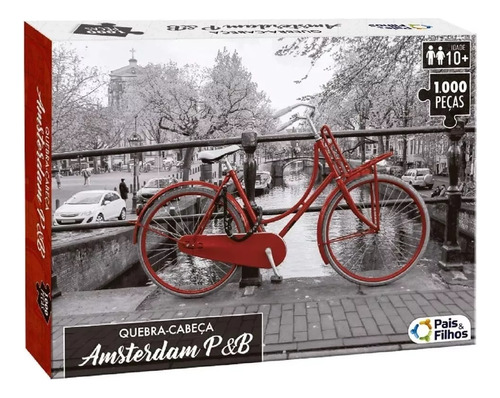 Quebra Cabeça 1000 Peças Amsterdam P&b Pais E Filhos