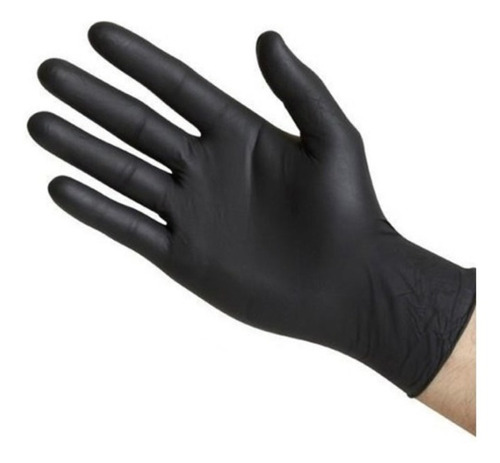 Guante De Latex Talla L , Cal 7 Negro - Caja Por 25 Pares